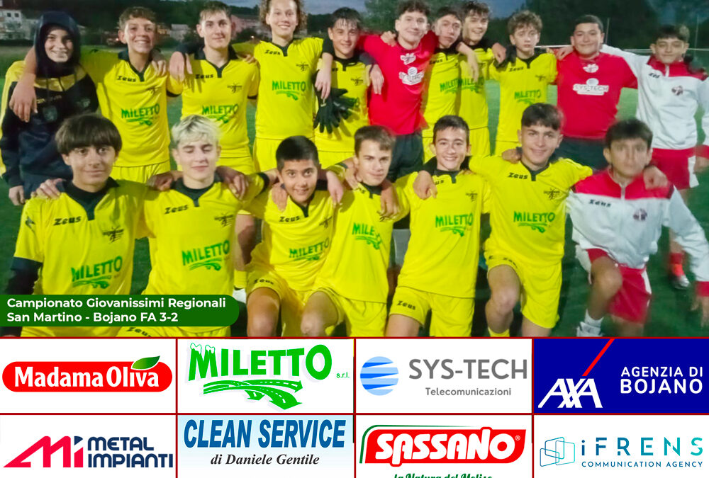 Campionato Giovanissimi Regionali – San Martino – Bojano Football Academy: 3 – 2